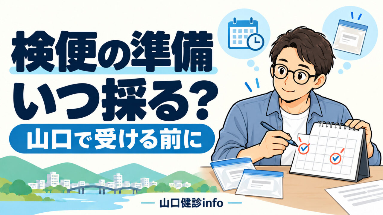 採便日をカレンダーで確認する男性。検便の準備、いつ採る？