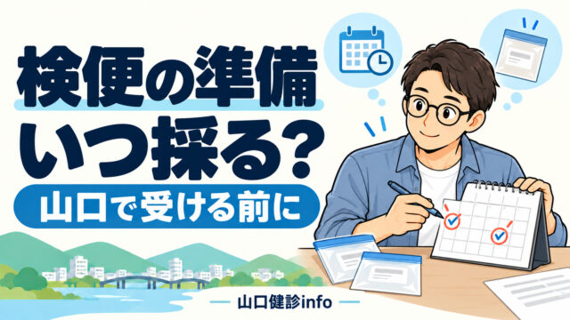 採便日をカレンダーで確認する男性。検便の準備、いつ採る？